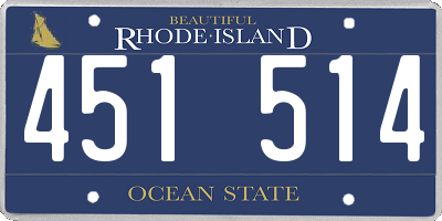 RI license plate 451514