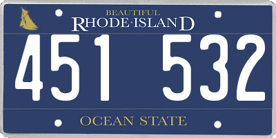 RI license plate 451532