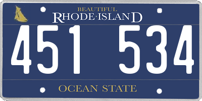 RI license plate 451534