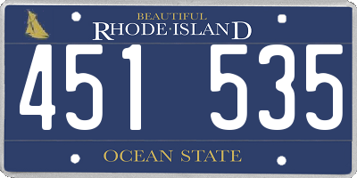 RI license plate 451535