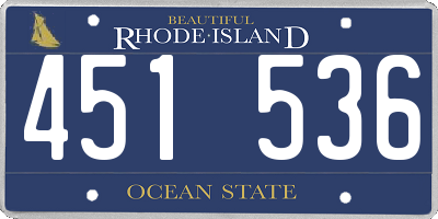 RI license plate 451536