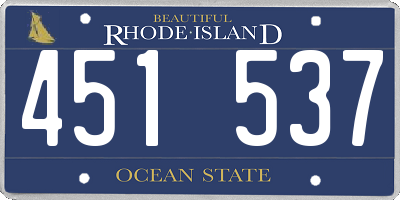 RI license plate 451537
