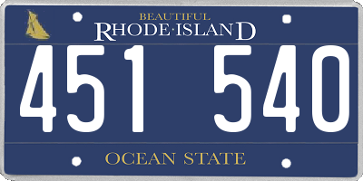 RI license plate 451540