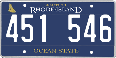 RI license plate 451546