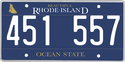 RI license plate 451557