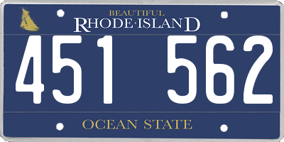 RI license plate 451562