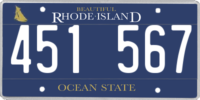 RI license plate 451567