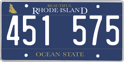 RI license plate 451575