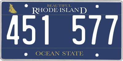 RI license plate 451577