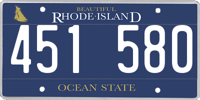 RI license plate 451580