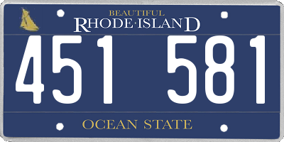 RI license plate 451581
