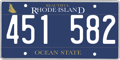 RI license plate 451582