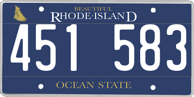 RI license plate 451583