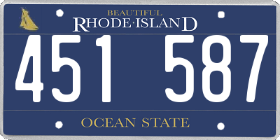 RI license plate 451587