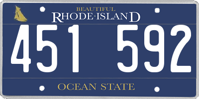 RI license plate 451592