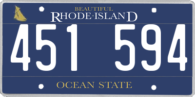 RI license plate 451594