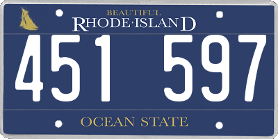 RI license plate 451597