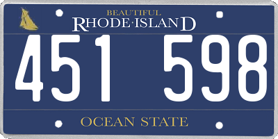 RI license plate 451598