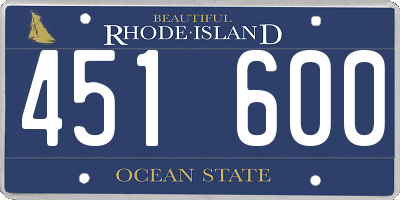 RI license plate 451600