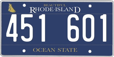 RI license plate 451601