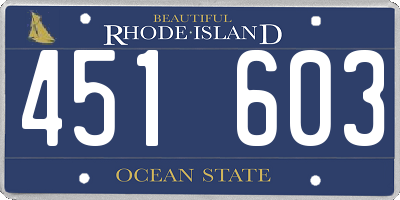 RI license plate 451603