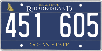 RI license plate 451605