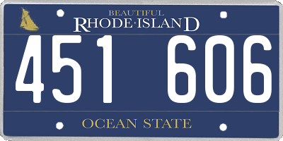 RI license plate 451606