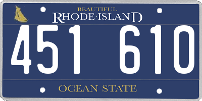 RI license plate 451610