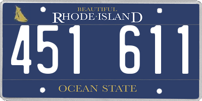 RI license plate 451611