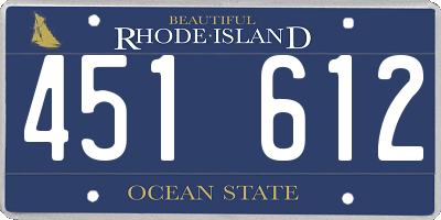 RI license plate 451612