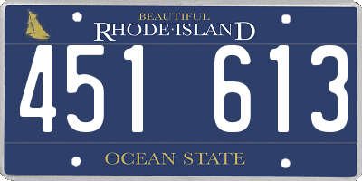 RI license plate 451613