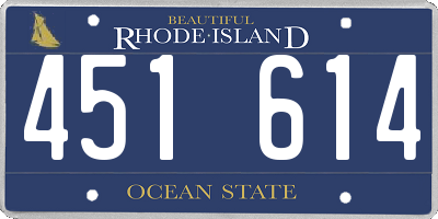 RI license plate 451614