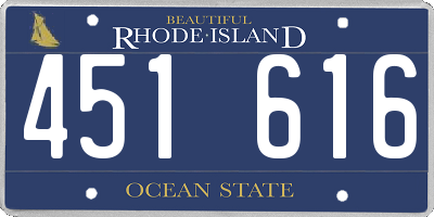 RI license plate 451616