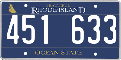 RI license plate 451633