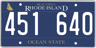 RI license plate 451640