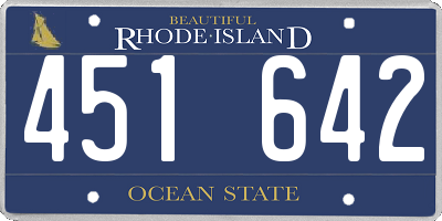 RI license plate 451642