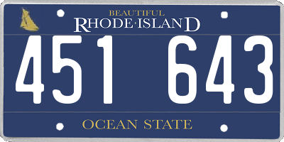 RI license plate 451643