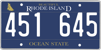 RI license plate 451645