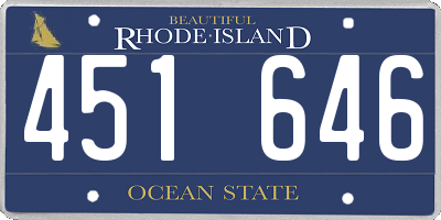 RI license plate 451646