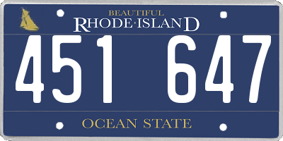 RI license plate 451647