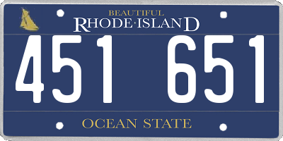 RI license plate 451651