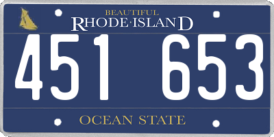 RI license plate 451653