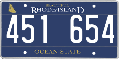 RI license plate 451654