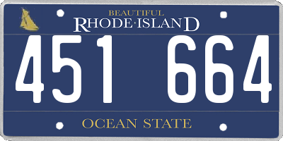 RI license plate 451664