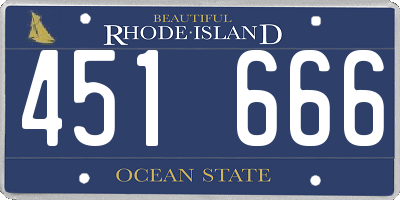 RI license plate 451666