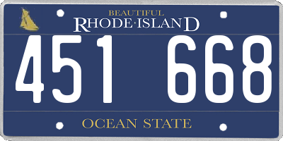 RI license plate 451668