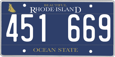 RI license plate 451669