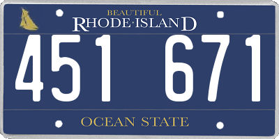 RI license plate 451671