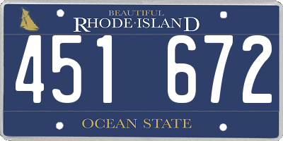 RI license plate 451672