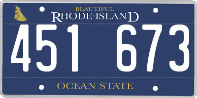 RI license plate 451673